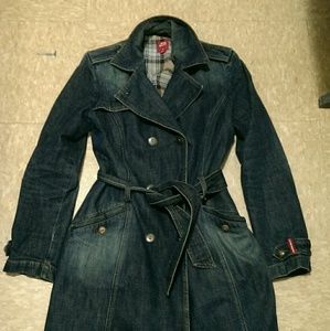 Miss Sixty Jean Denim Trench Coat Jacket